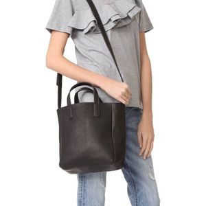 Baggu Black Leather Box Purse Crossbody
